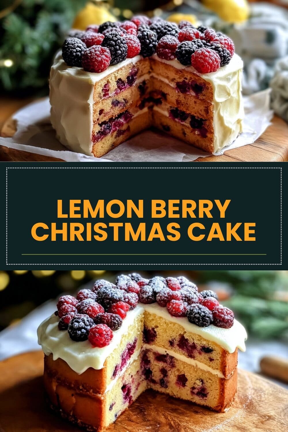 Lemon Berry Christmas Cake