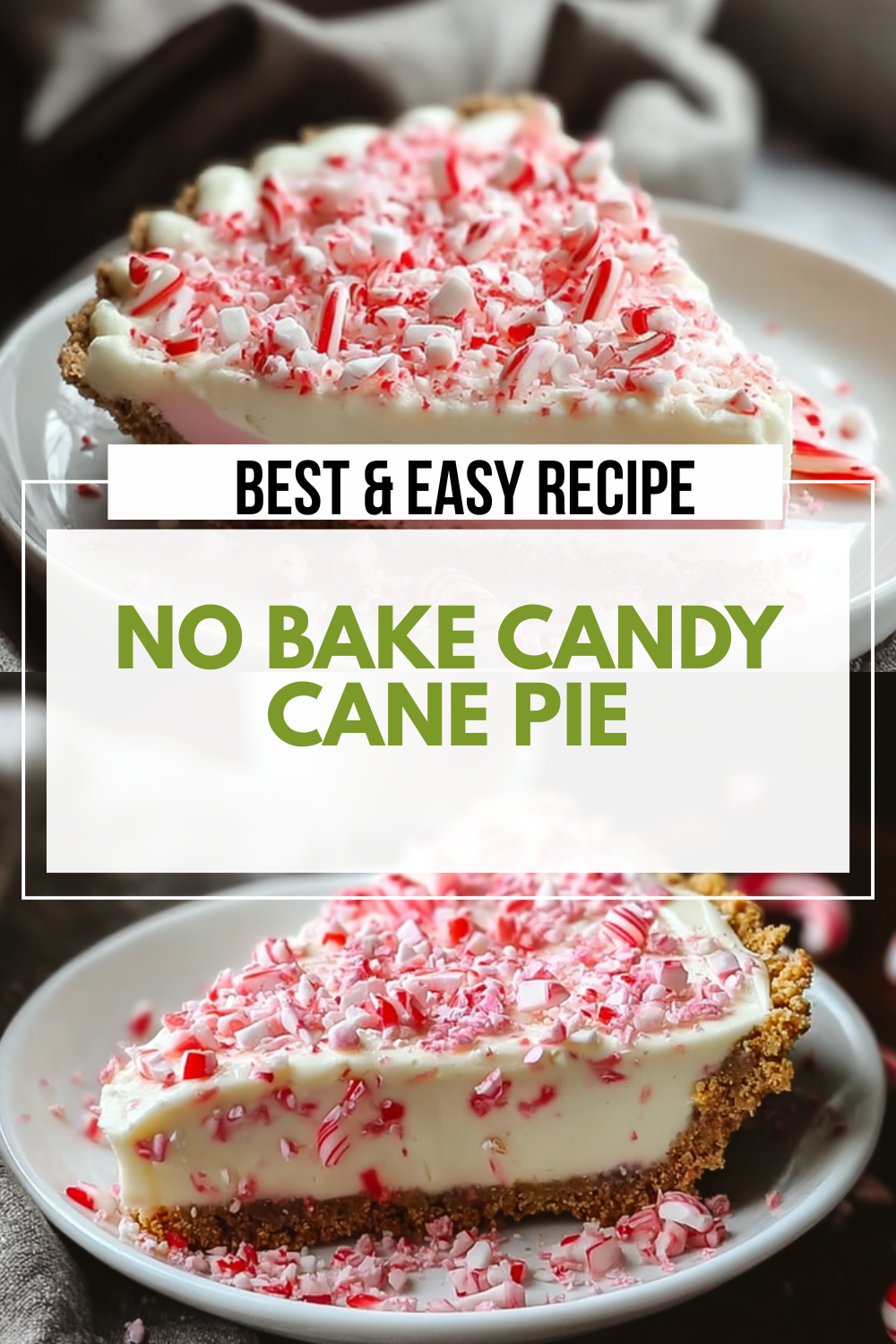 No Bake Candy Cane Pie