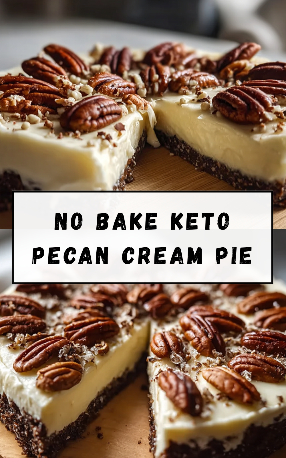 No Bake Keto Pecan Cream Pie