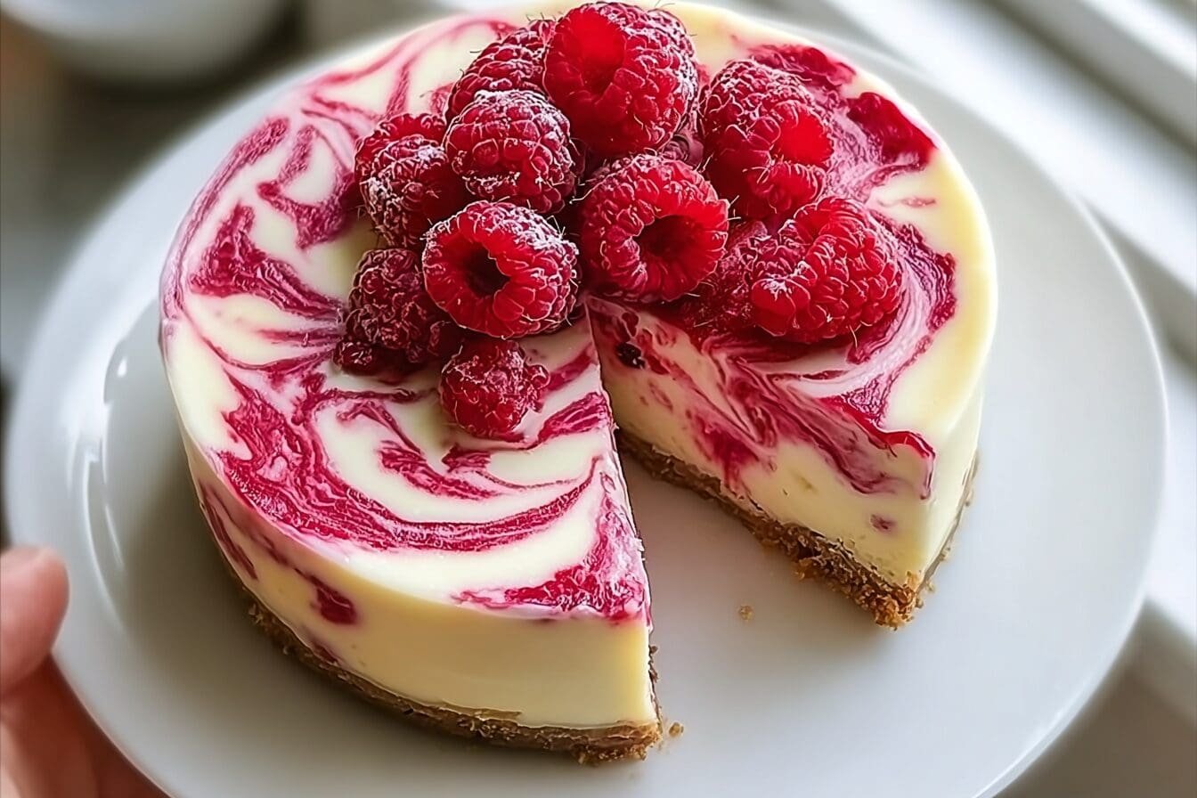 Raspberry Marble Cheesecake