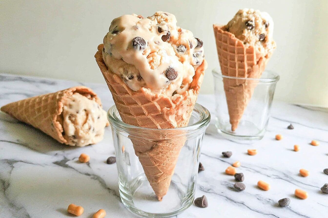 No Churn Chocolate Chip Cookie Dough Ice Cream