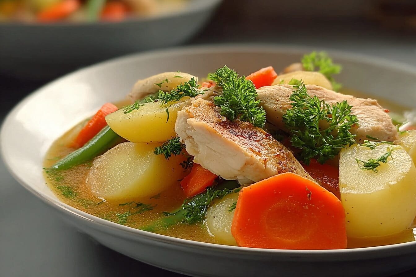 Boiled Chicken With Vegetables