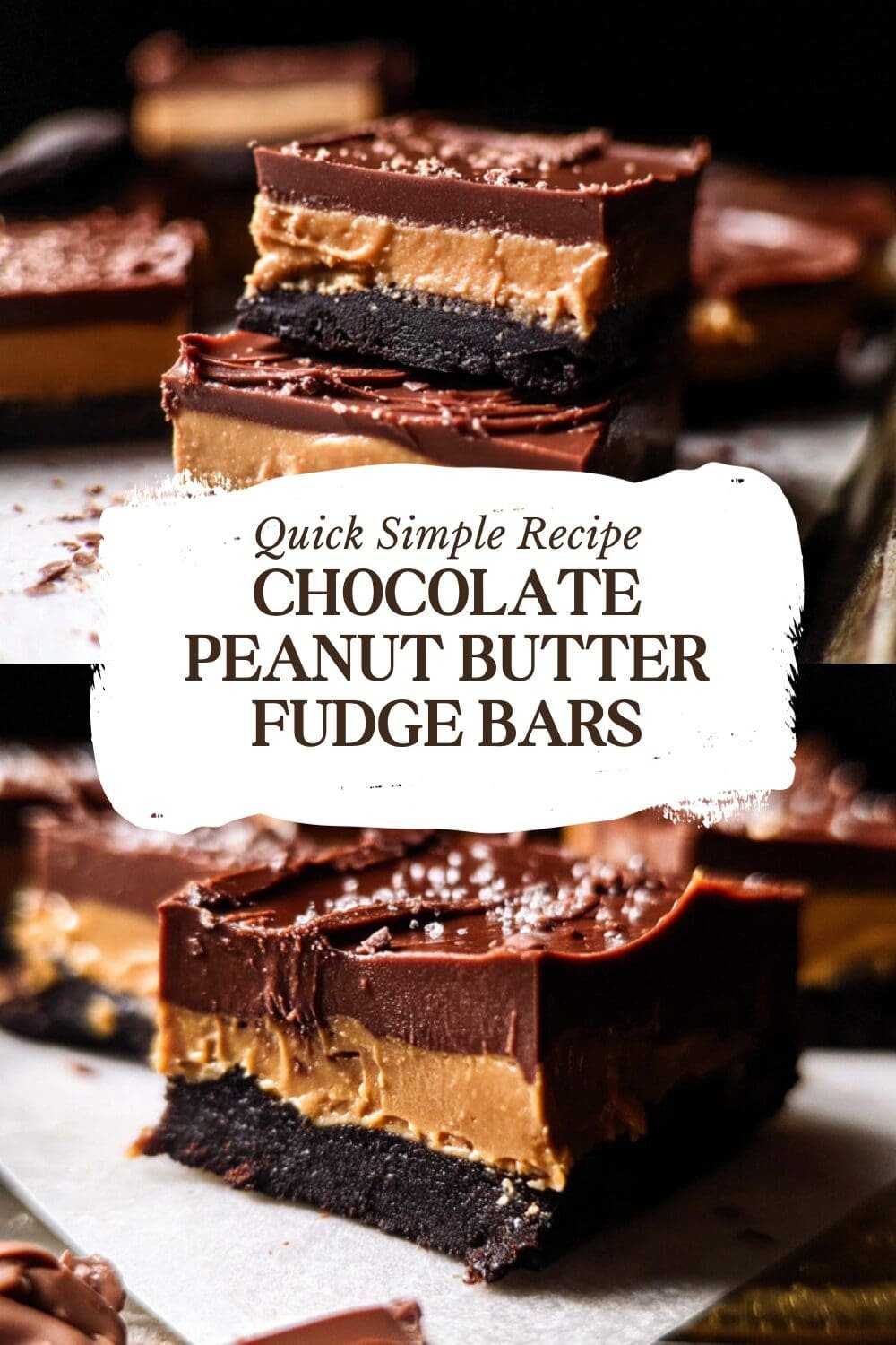 Chocolate Peanut Butter Fudge Bars