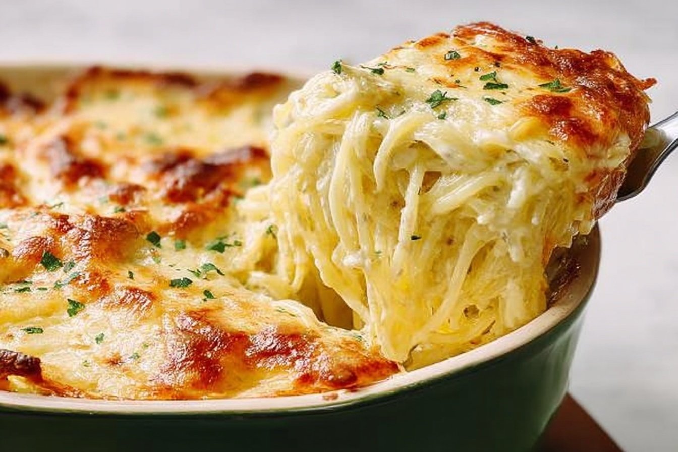 Alfredo Baked Spaghetti