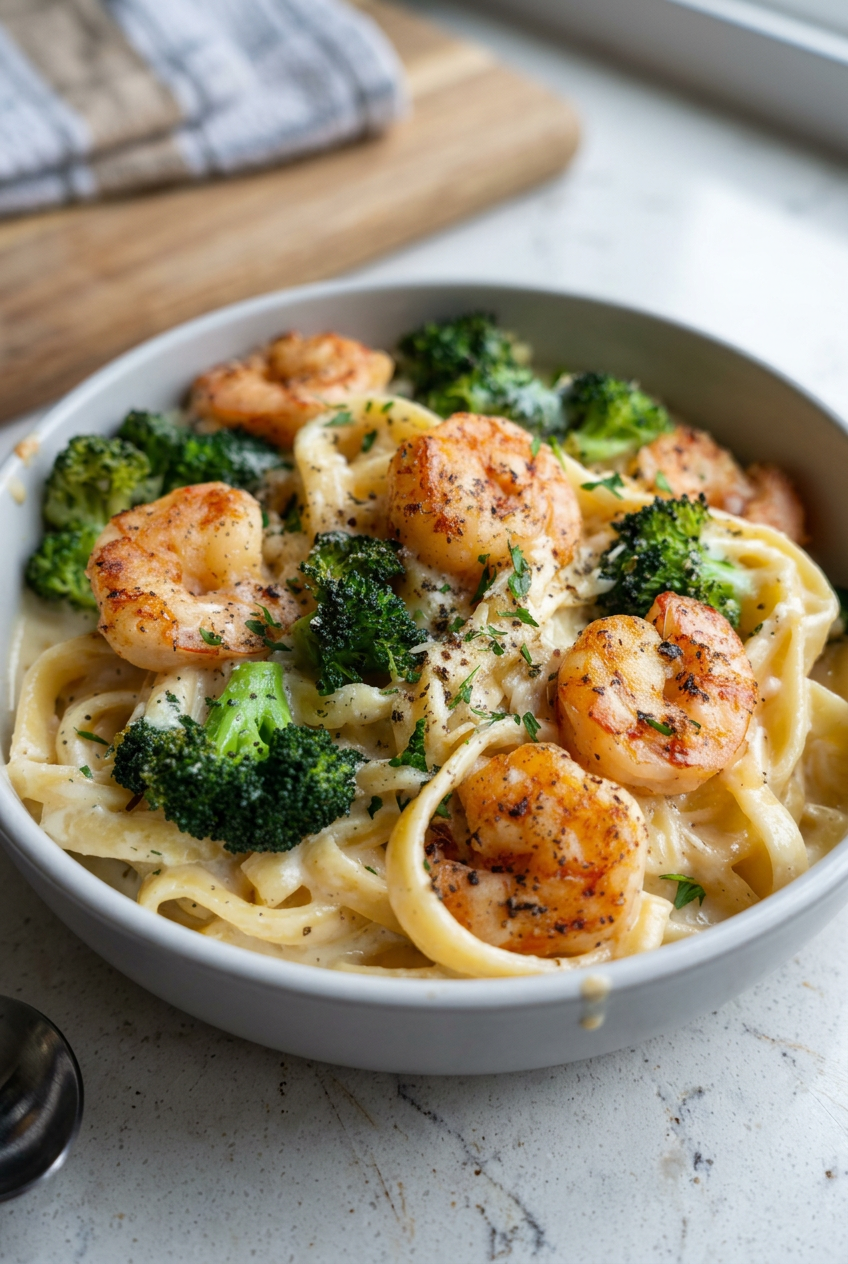Broccoli Shrimp Alfredo