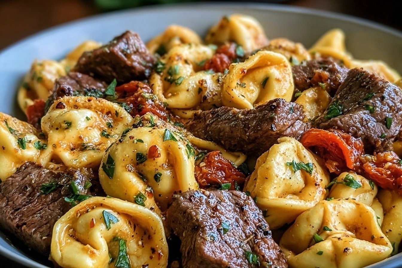 Cowboy Butter Tortellini Steak Bites