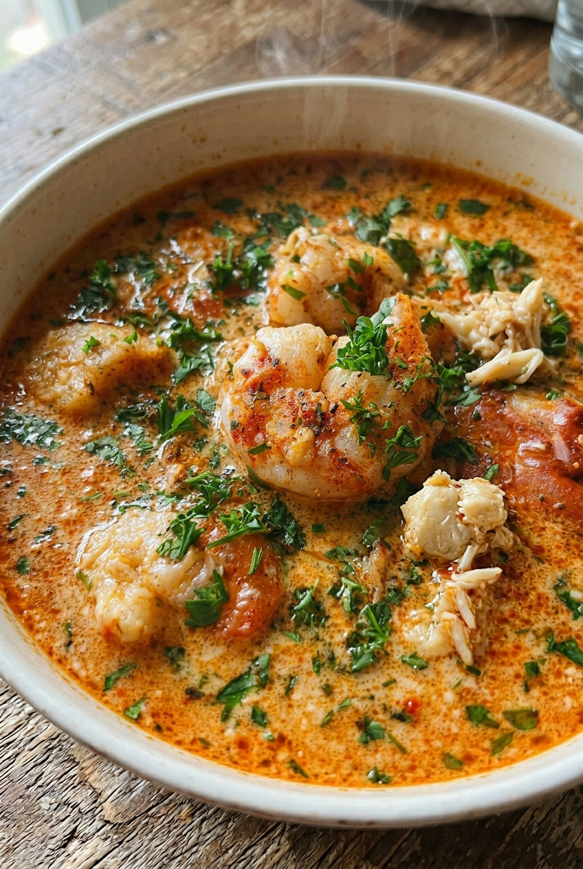 Creamy Crab And Shrimp Seafood Bisque
