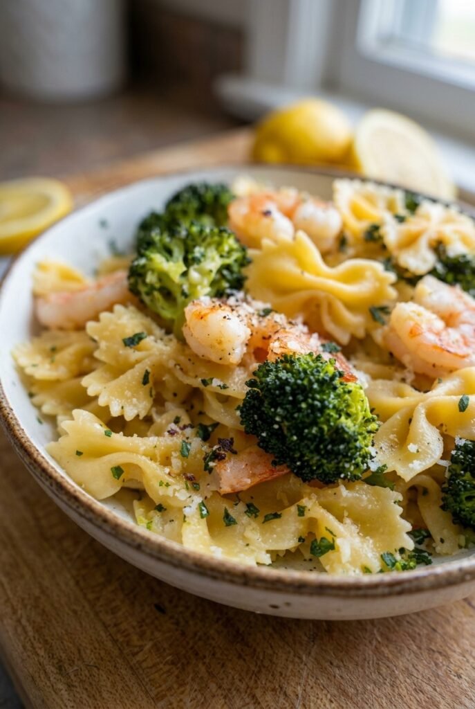 Farfalle Pasta With Shrimp Roasted Broccoli Lemon And Parmesan 47.png
