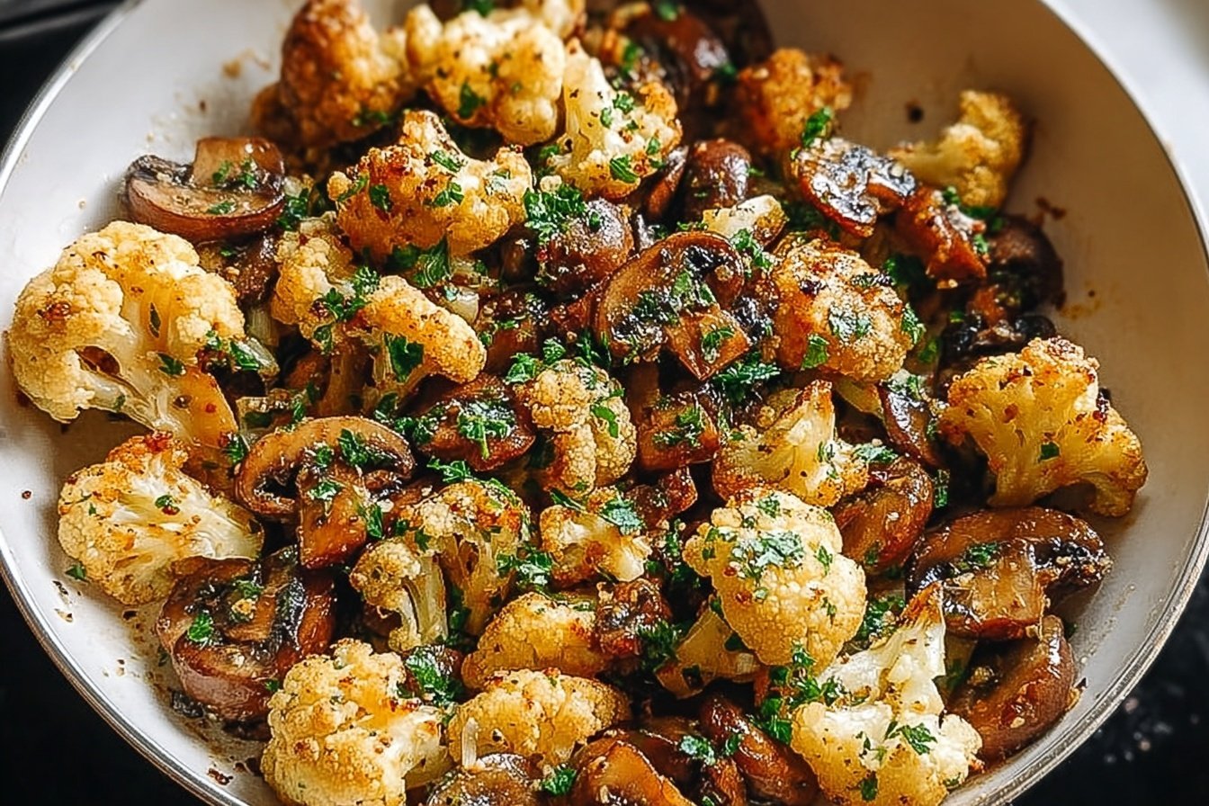 Garlic Mushrooms Cauliflower Skillet