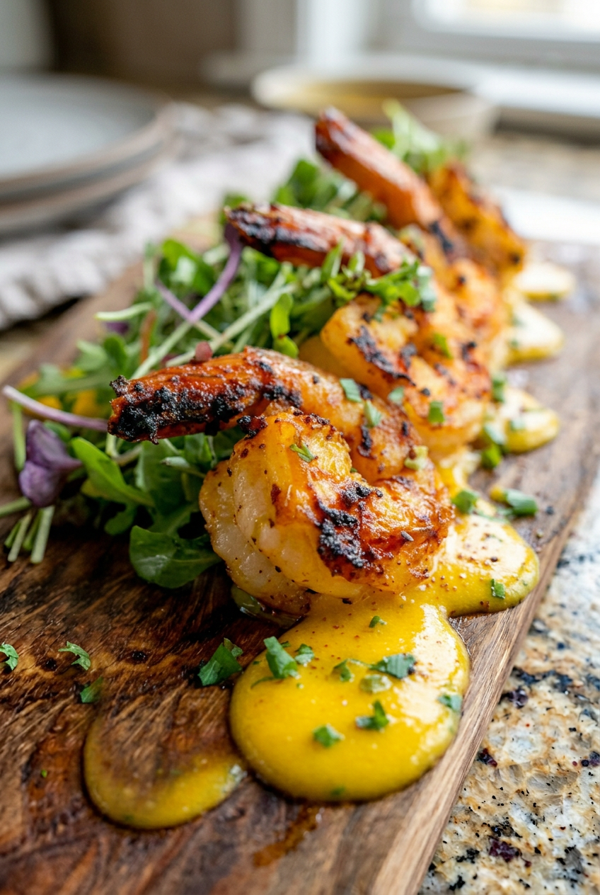 Grilled Shrimp With Spicy Mango Lime Coulis