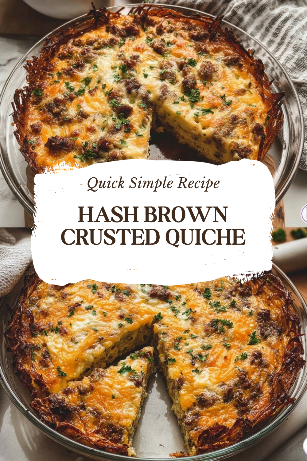 Hash Brown Crusted Quiche