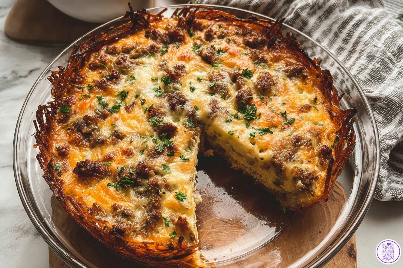 Hash Brown Crusted Quiche