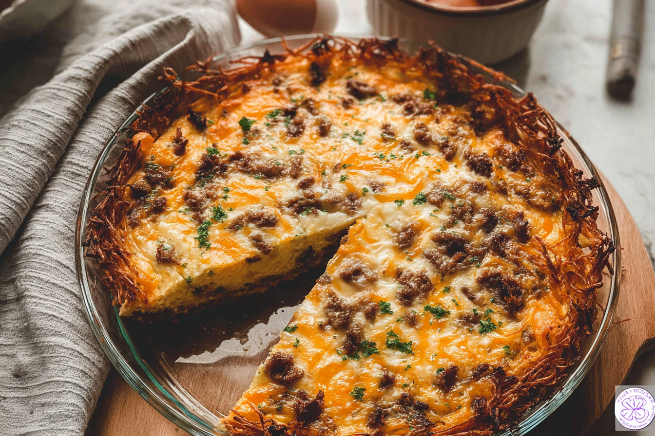 Hash Brown Crusted Quiche