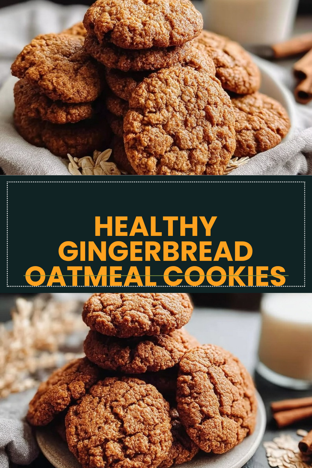 Healthy Gingerbread Oatmeal Cookies