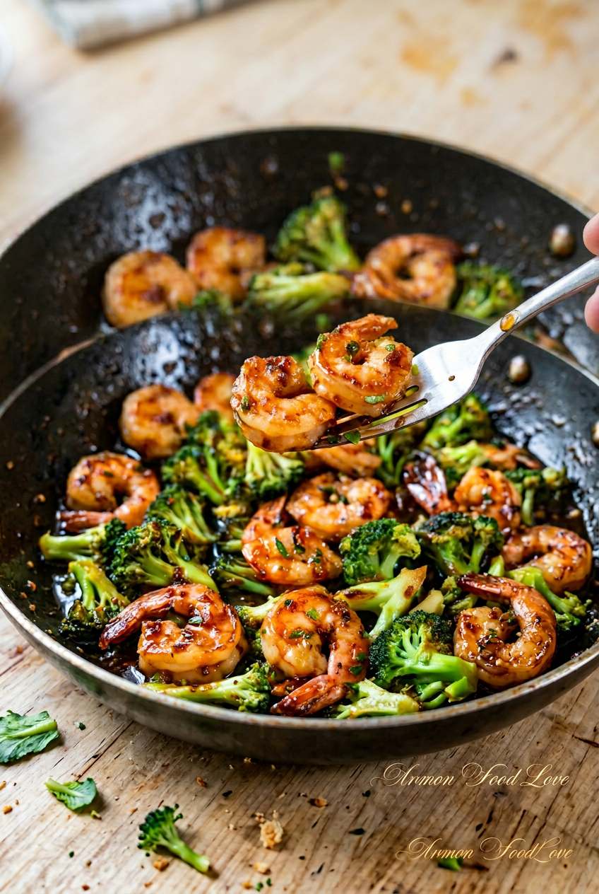 Honey Garlic Butter Shrimp And Broccoli