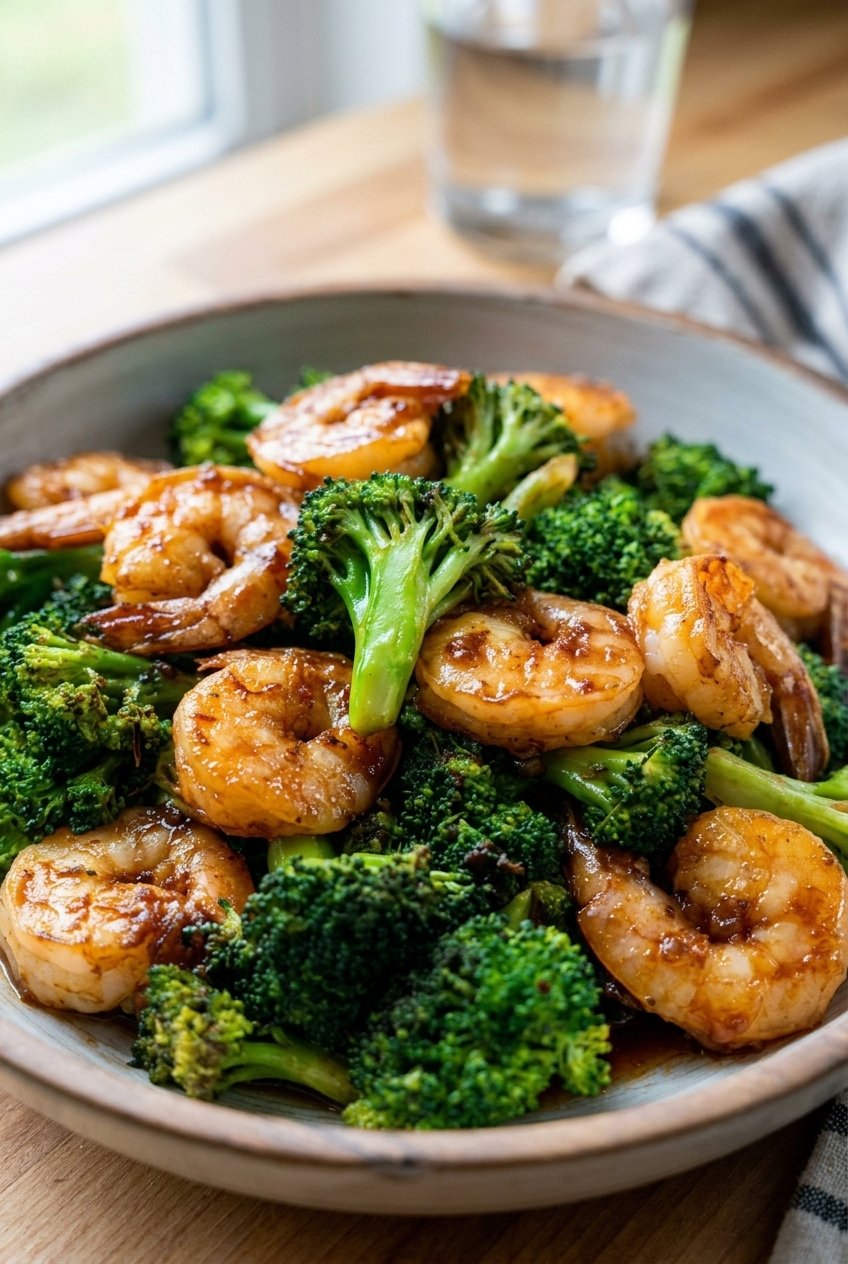 Honey Garlic Shrimp Broccoli Stir Fry