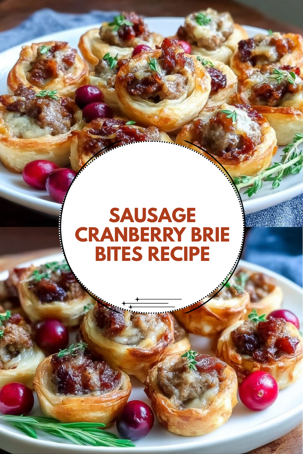Sausage Cranberry Brie Bites Recipe