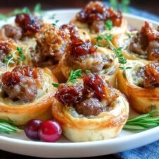 Sausage Cranberry Brie Bites Recipe