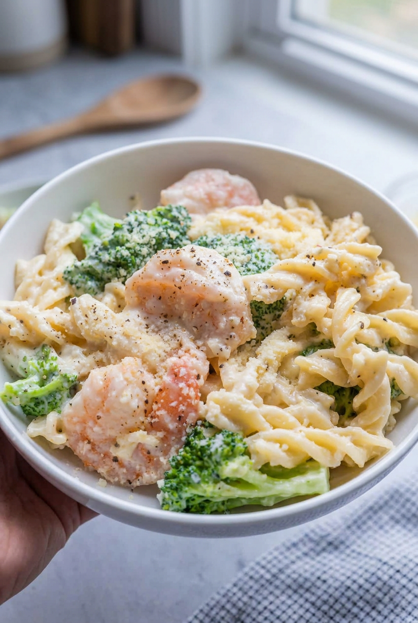 Shrimp Alfredo Pasta With Broccoli Recipe