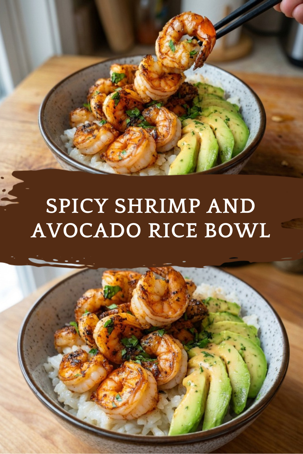 Spicy Shrimp And Avocado Rice Bowl