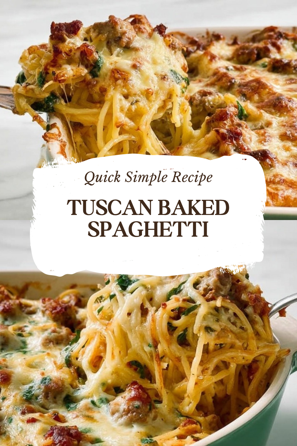 Tuscan Baked Spaghetti